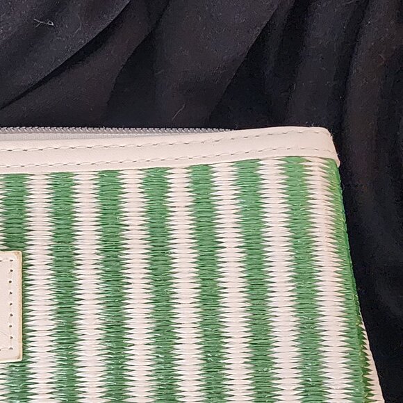 Mario Badescu Green and White Poly Striped Fully Lined Italian Design Makeup Bag - Picture 7 of 16